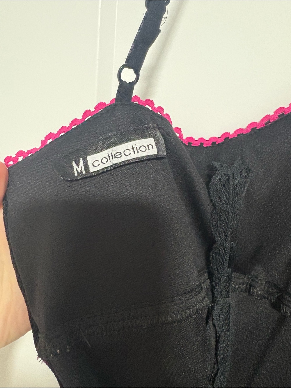 Y2K M Collection Prom‎ Black Hot Pink Scalloped Edge Tiered Mini Dress Size XS - Picture 8 of 11